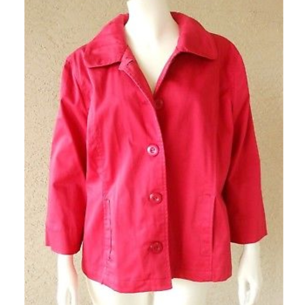 Cropped Button Front Jacket